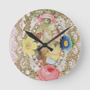Friendship, Valentine card, c.1870 (colour litho o Round Clock
