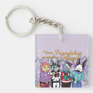 Friendship Warms the Heart Key Ring