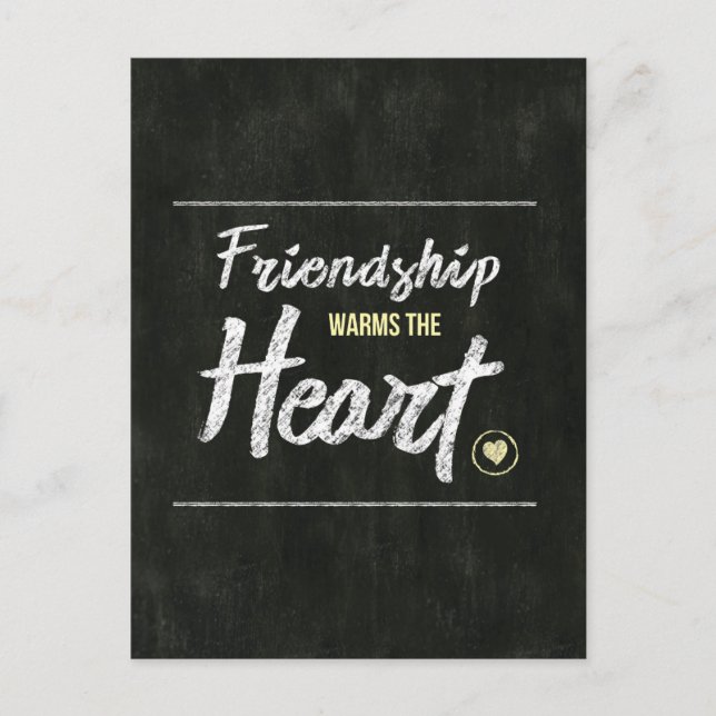 'Friendship warms the Heart' postcard (Front)