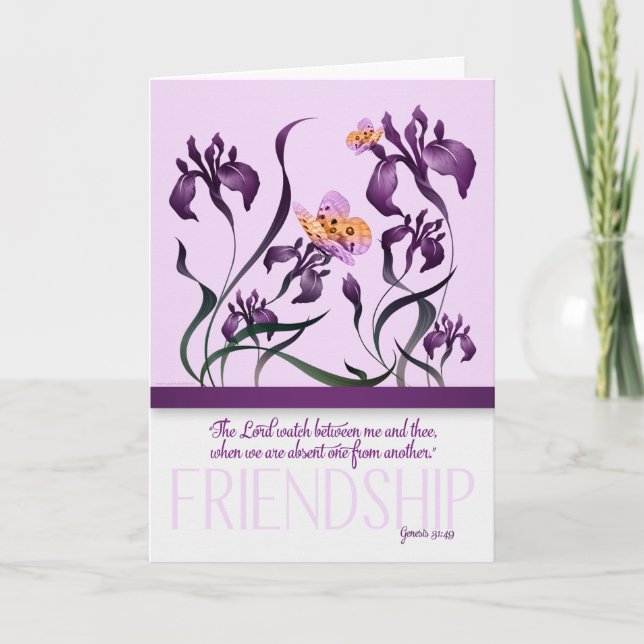 Friendship with Genesis 31 Bible Verse and Purple Card (Front)