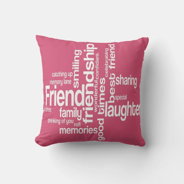 Friendship Word Art Square Pillow (Front)