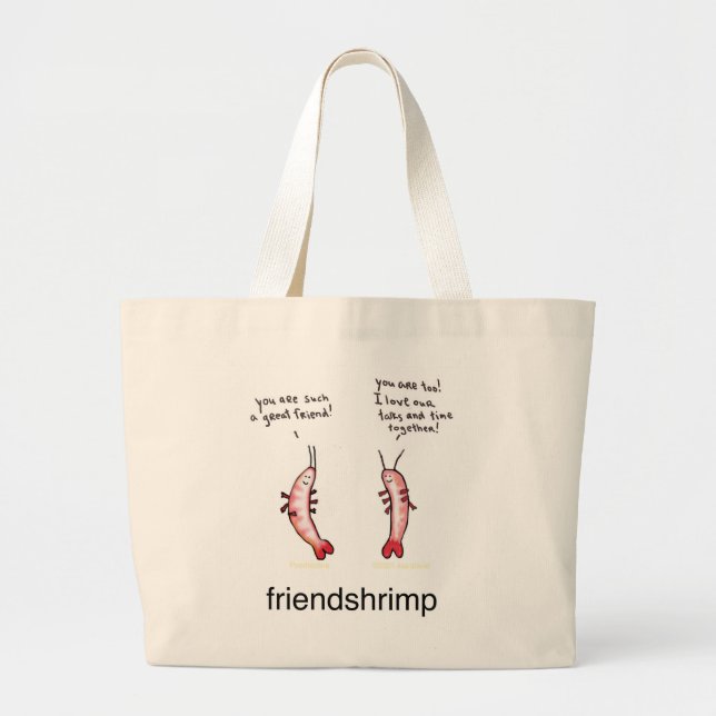 Friendshrimp Large Tote Bag (Front)