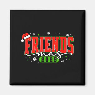 Friendsmas 2025 Friends Santa Hat Merry Christmas Magnet