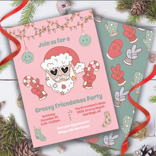 Friendsmas Christmas Hippie Santa Party Invitation