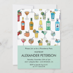 Friendsmas invitations Cocktail Contemporary
