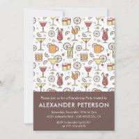 Friendsmas invitations Cocktail Pattern 