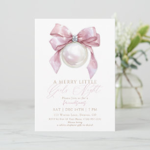 Friendsmas Pink Ornament Girls Night Christmas Invitation