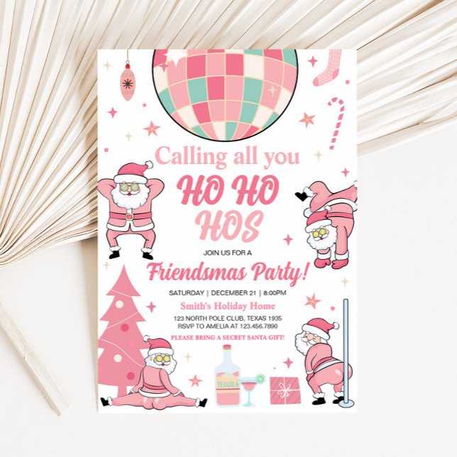 Friendsmas Santa Christmas Party Invitation (Friendsmas Santa Funny Christmas Party Invitation
)