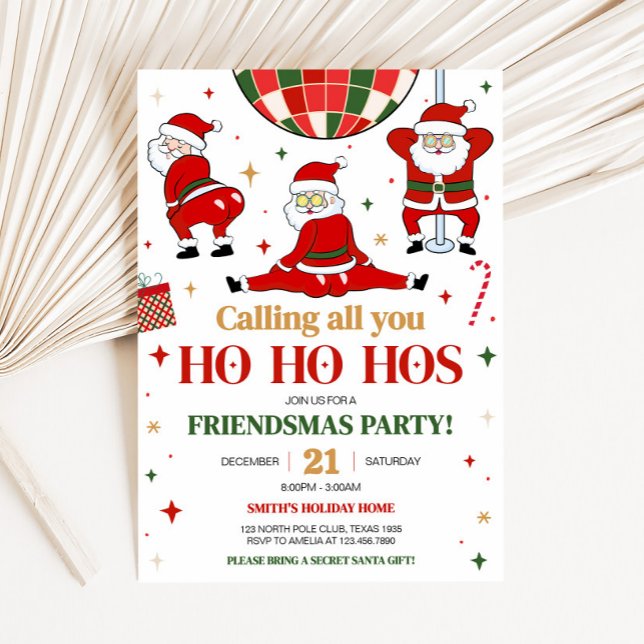 Friendsmas Santa Funny Christmas Party Invitation (Friendsmas Santa Christmas Party Invitation
)