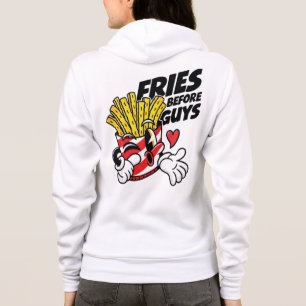 Fries Before Guys – Sassy Cartoon French Fries Pop Hoodie
