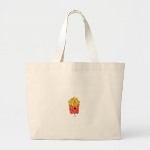 Fries, chips, hot chips themed large tote bag