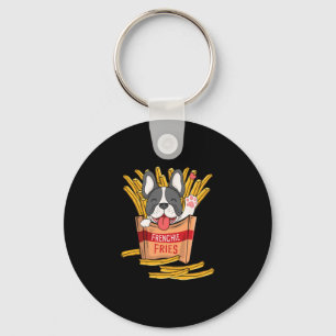 Fries - French Bulldog Fast Food French Fries Love Key Ring