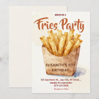 Fries Restaurant Birthday Party Invitation