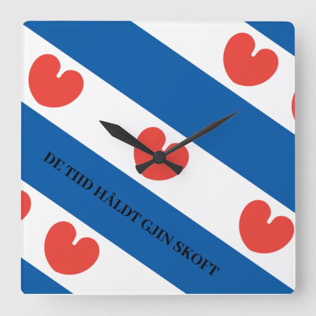 Friese klok puts pompeblên square wall clock (Front)