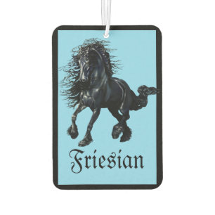 Friesian, black stallion, Frisan/Friesian horse/b Car Air Freshener