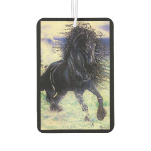 Friesian, black stallion, I love Friesians, image Car Air Freshener
