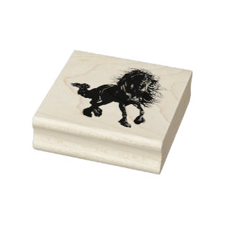 Friesian, black stallion, I love my Friesian Rubber Stamp