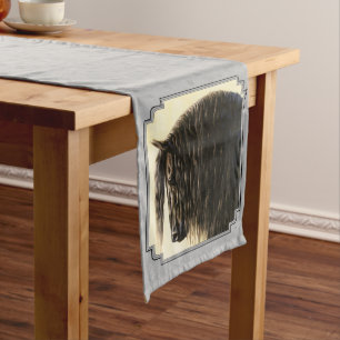 Friesian Draught Horse Silver Grey Medium Table Runner