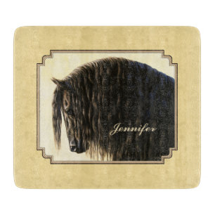 Friesian Draught Horse Yellow Cutting Board