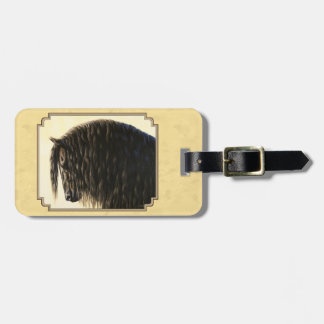 Friesian Draught Horse Yellow Luggage Tag