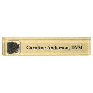 Friesian Draught Horse Yellow Nameplate