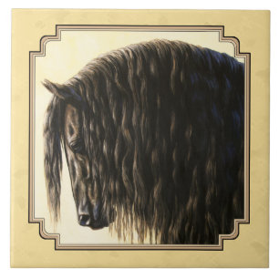 Friesian Draught Horse Yellow Tile
