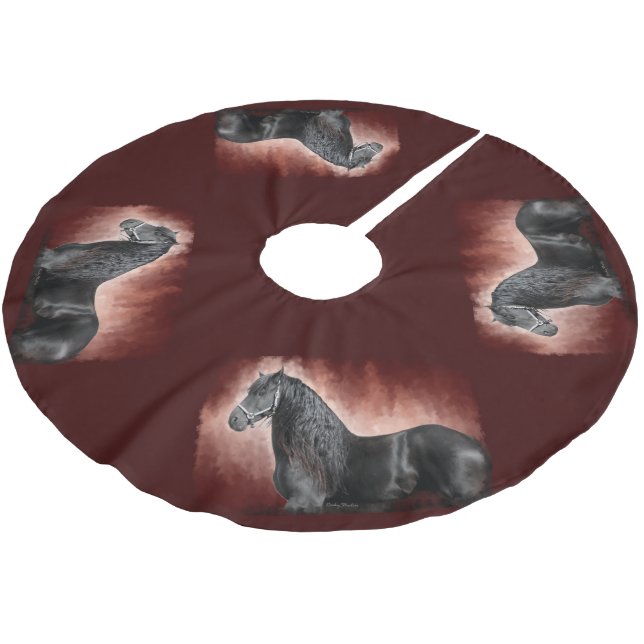 Friesian Fire Brushed Polyester Tree Skirt (Angled)