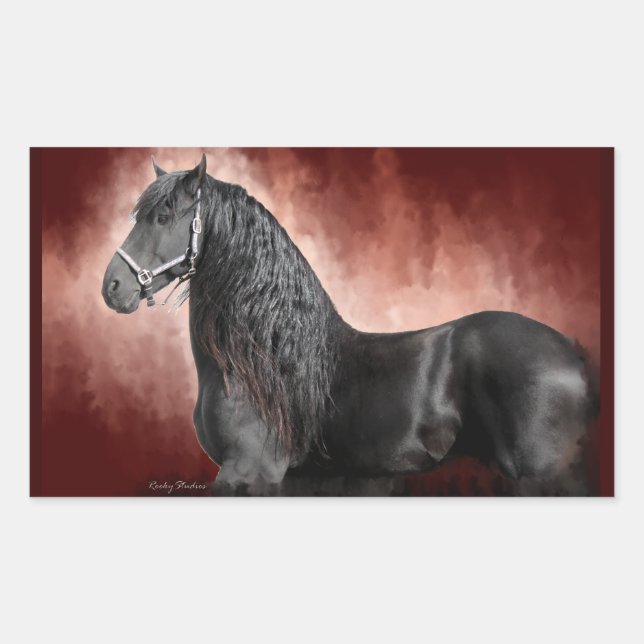 Friesian Fire Rectangular Sticker (Front)