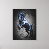 Friesian horse, black beauty stallion, cartooned 2
