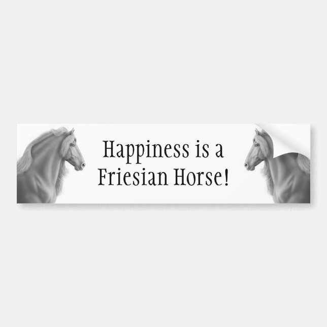 Friesian Horse Bumper Sticker (Front)