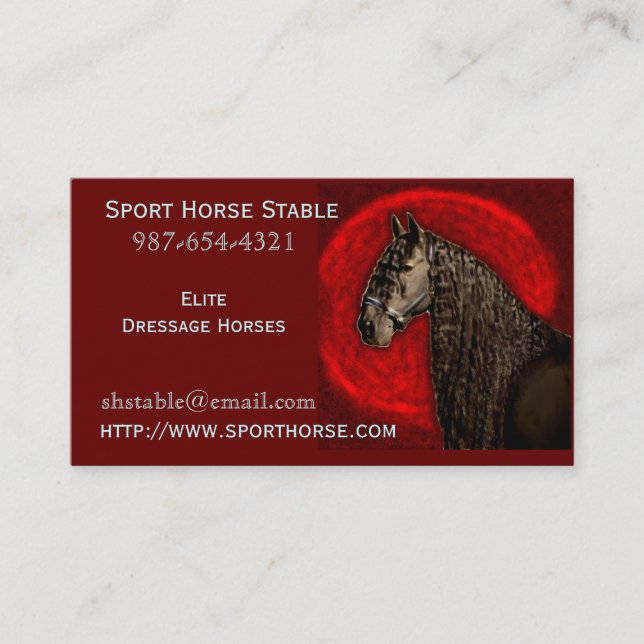 Friesian Horse Business Card (Front)