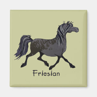 Friesian Horse Cartoon Magnet