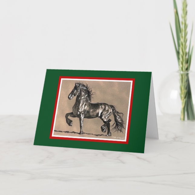Friesian Horse Christmas Card (Front)