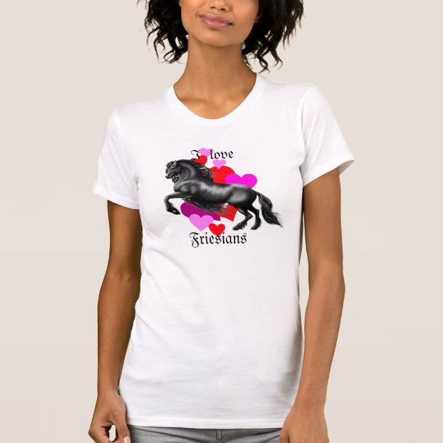 Friesian horse, Friesian black beauty stallion T-Shirt (Front)