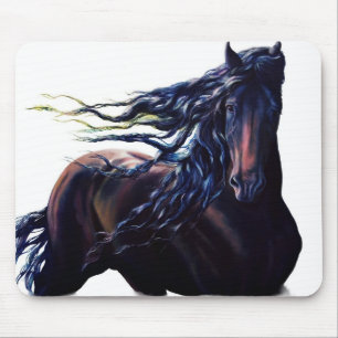 Friesian horse mouse pad