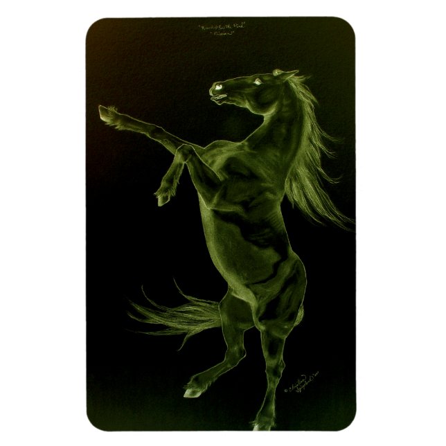 Friesian horse rearing Flexi Magnet (Vertical)