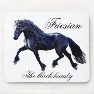 Friesian horse, stallion, the black beautyMousepad Mouse Pad