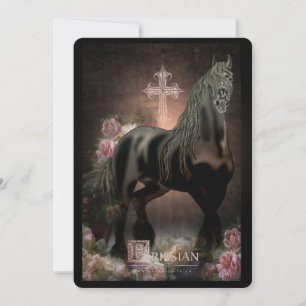 Friesian In Heaven - Greeting Card