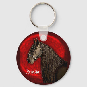 Friesian Portrait Key Ring