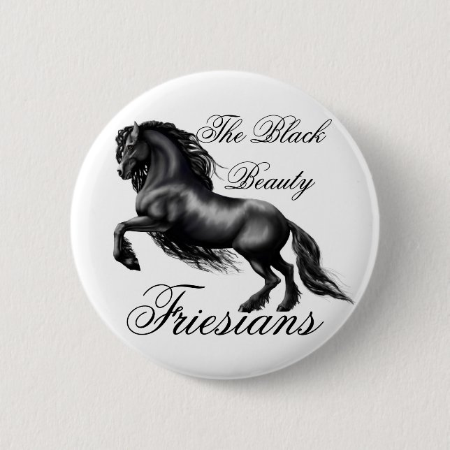 Friesians, black letter 6 cm round badge (Front)
