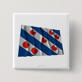 Friesland Waving Flag 15 Cm Square Badge