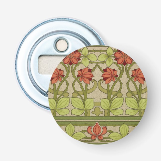 Frieze Border Art Nouveau Floral Bottle Opener (Front)