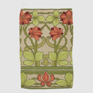Frieze Border Art Nouveau Floral Golf Towel