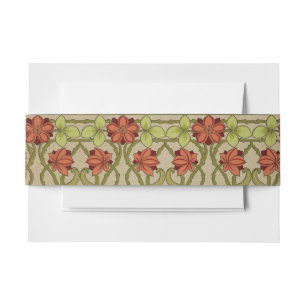 Frieze Border Art Nouveau Floral Invitation Belly Band