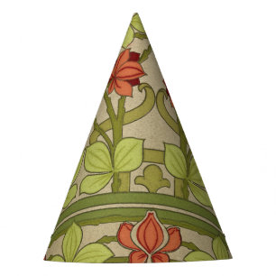 Frieze Border Art Nouveau Floral Party Hat