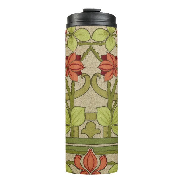 Frieze Border Art Nouveau Floral Thermal Tumbler (Front)
