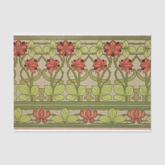 Frieze Border Art Nouveau Floral Tissue Paper (Front)