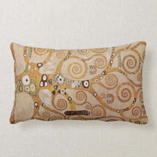 Frieze II by Gustav Klimt Lumbar Cushion