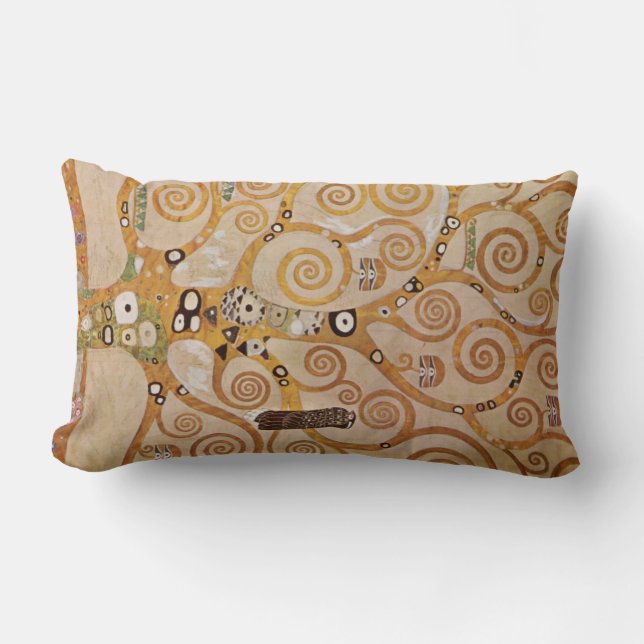 Frieze II by Gustav Klimt Lumbar Cushion (Front)