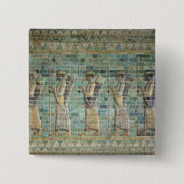 Frieze of archers 15 cm square badge (Front)